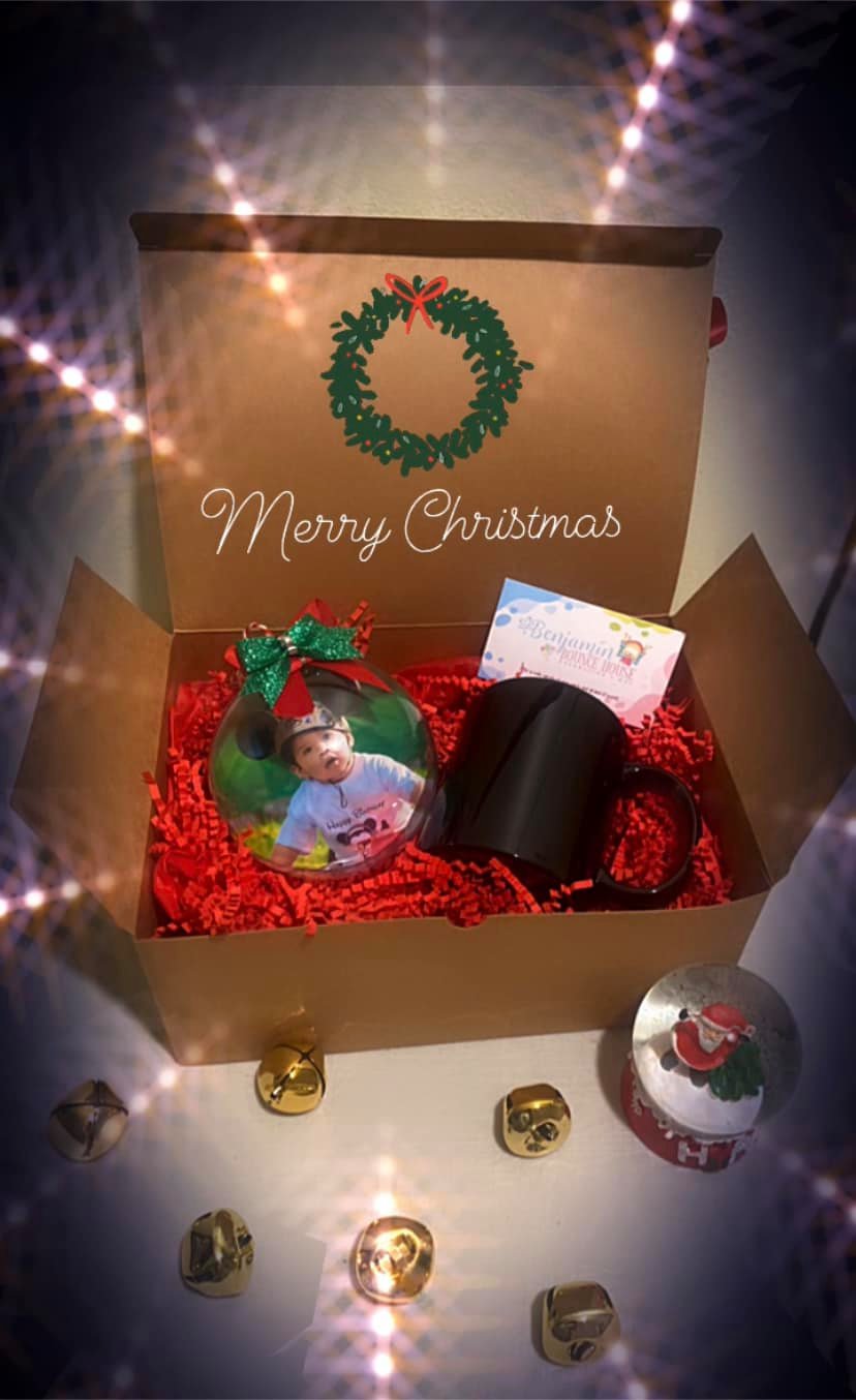 Box and ribbon with dedication