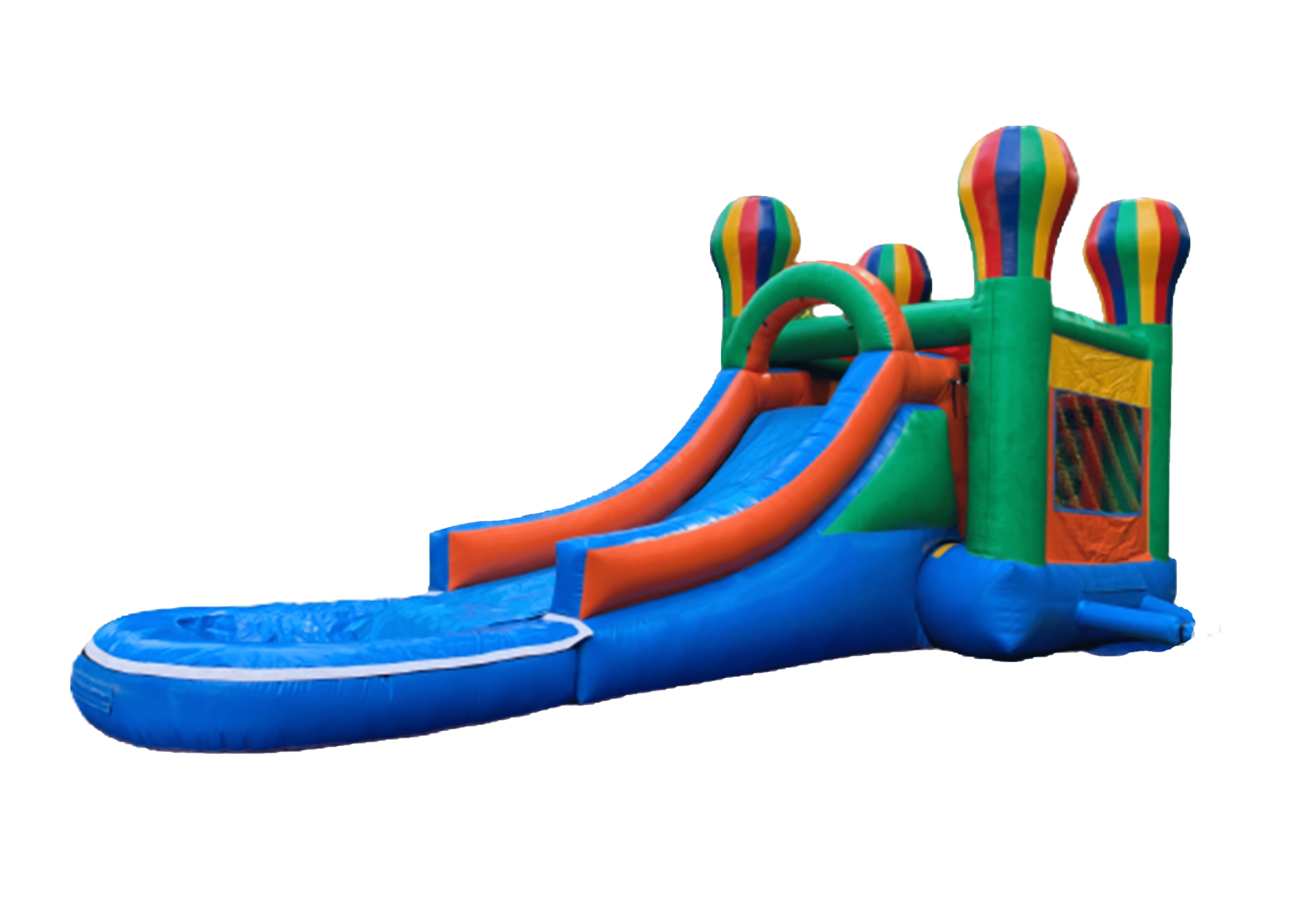 Water slide pool balloons colors